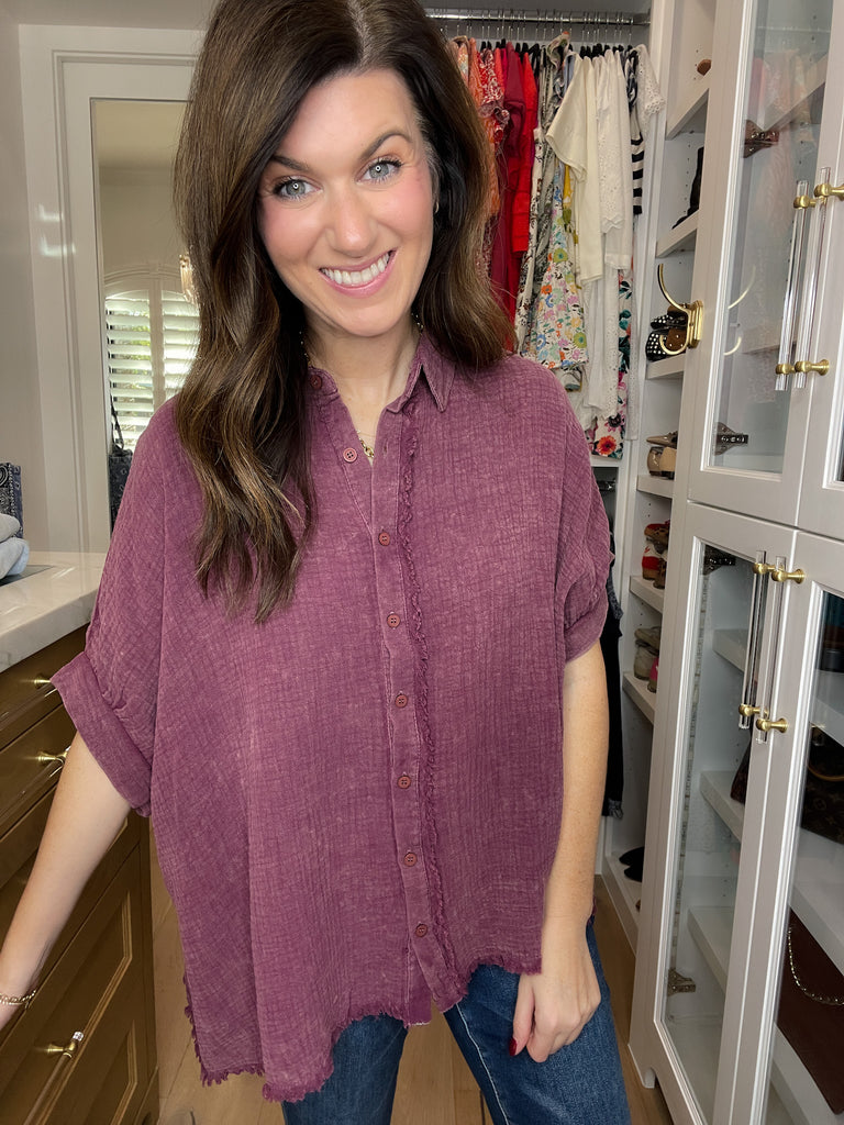 The Unwind Gauze Button Down