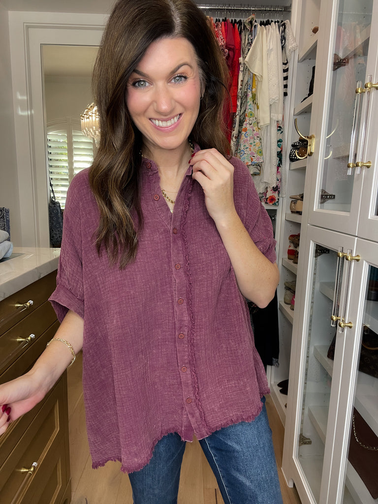 The Unwind Gauze Button Down