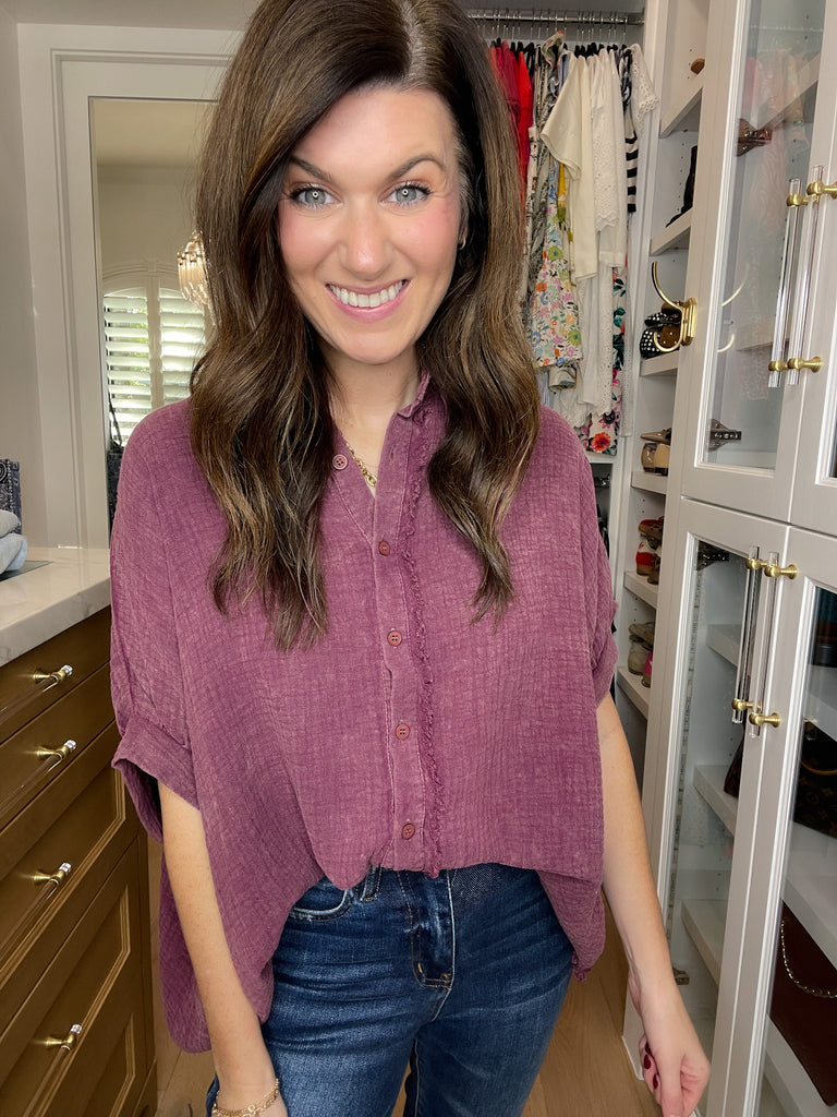 The Unwind Gauze Button Down