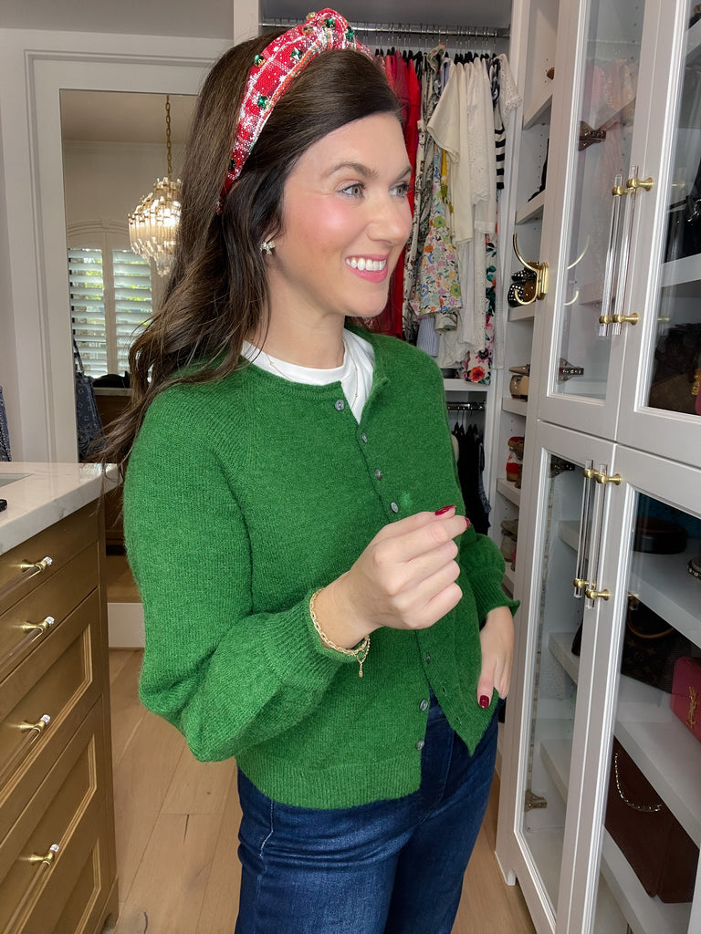 Holly Jolly Red and White Plaid Headband *Final Sale*