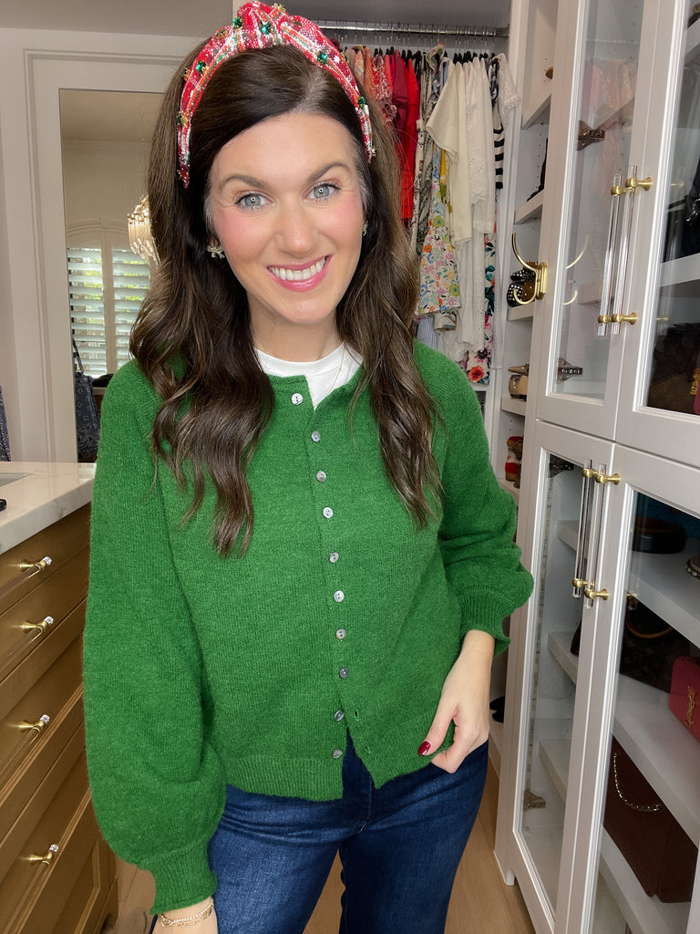 Simple Grace Cardigan in Forest Green