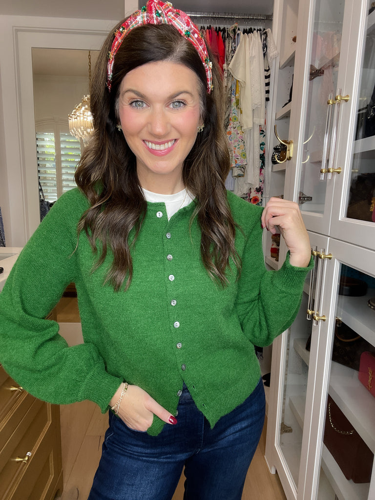 Simple Grace Cardigan in Forest Green