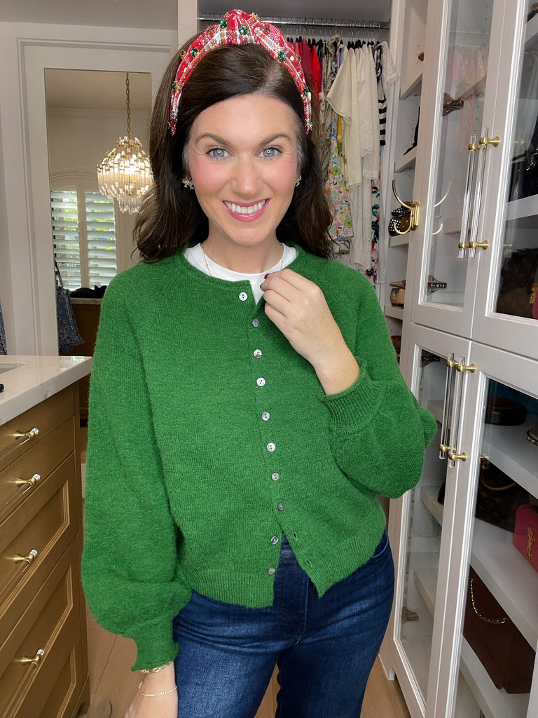 Simple Grace Cardigan in Forest Green