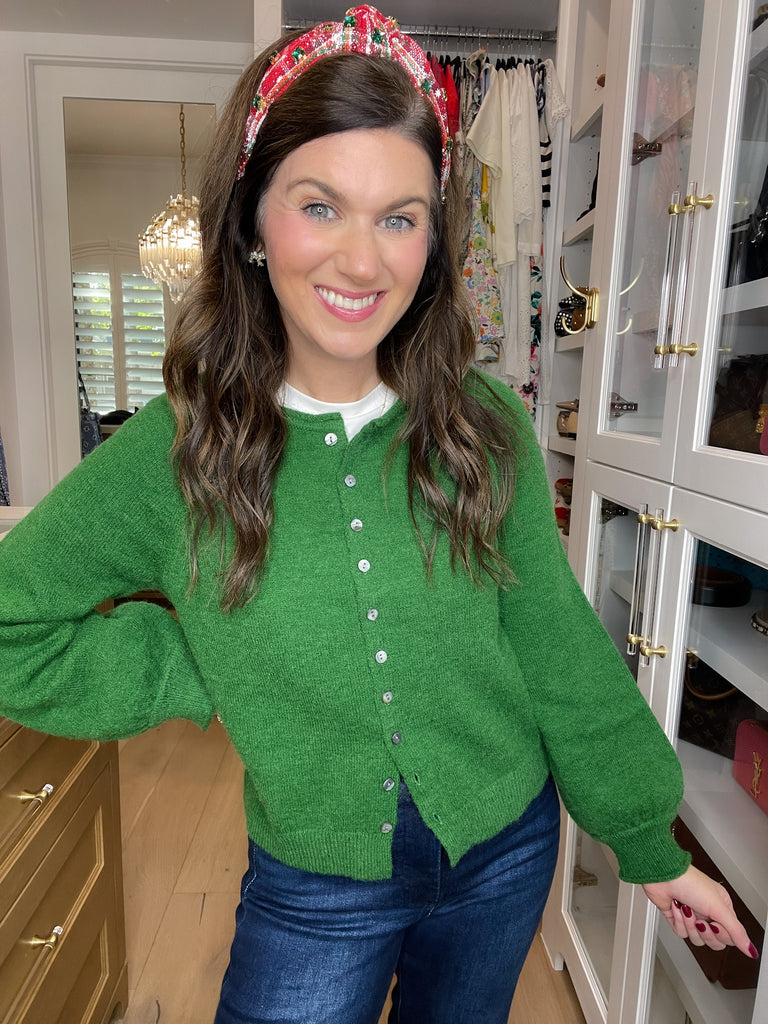 Simple Grace Cardigan in Forest Green