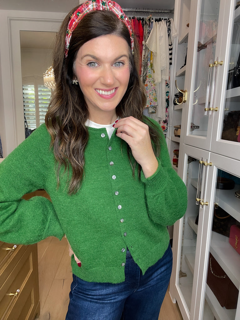 Simple Grace Cardigan in Forest Green