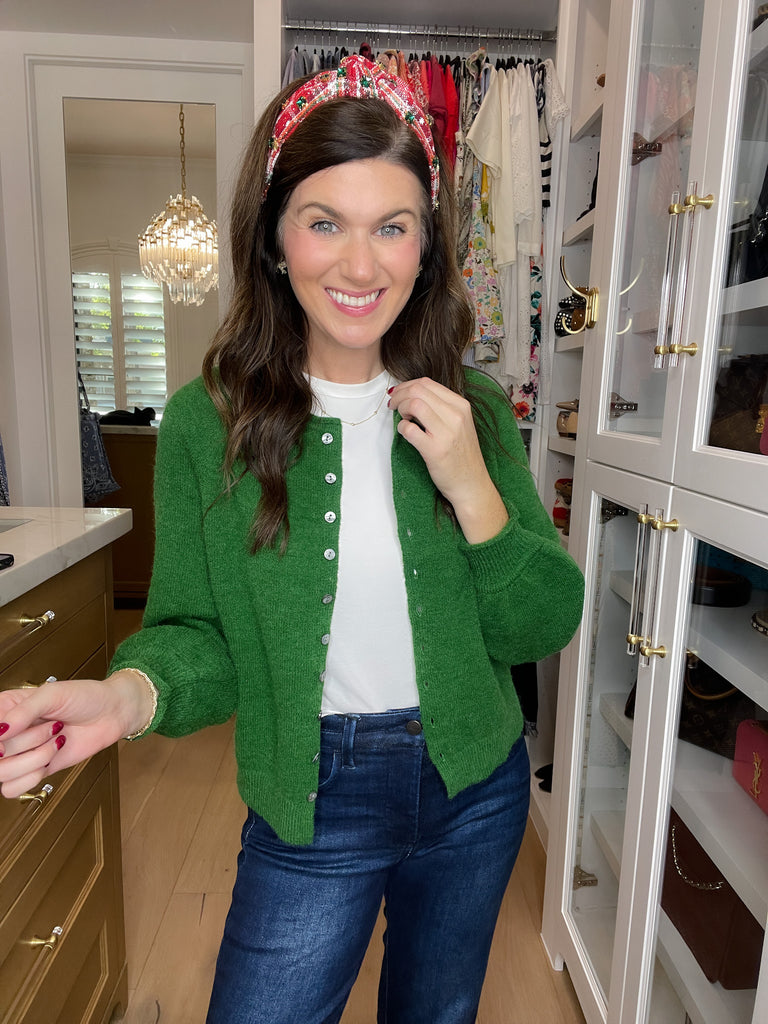 Simple Grace Cardigan in Forest Green