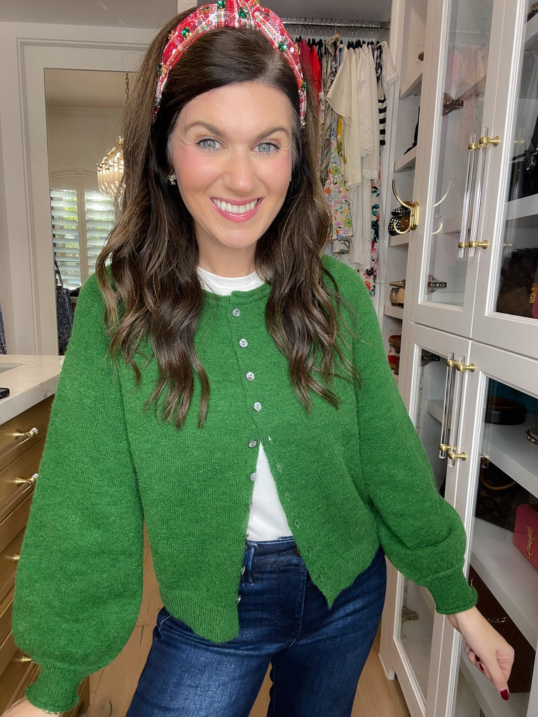 Simple Grace Cardigan in Forest Green