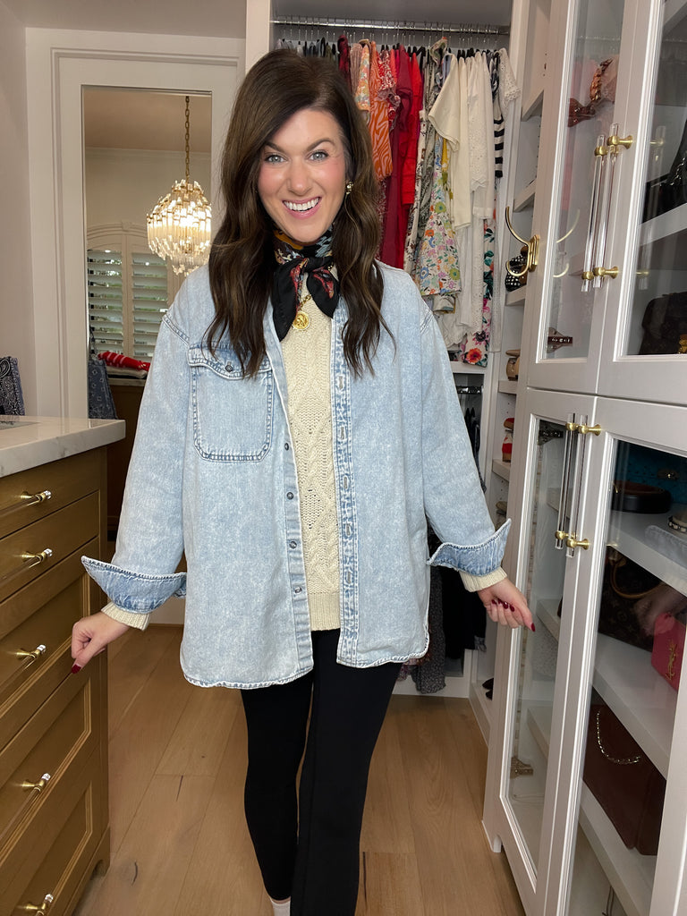 Chalet Charm Distressed Cable Knit Sweater