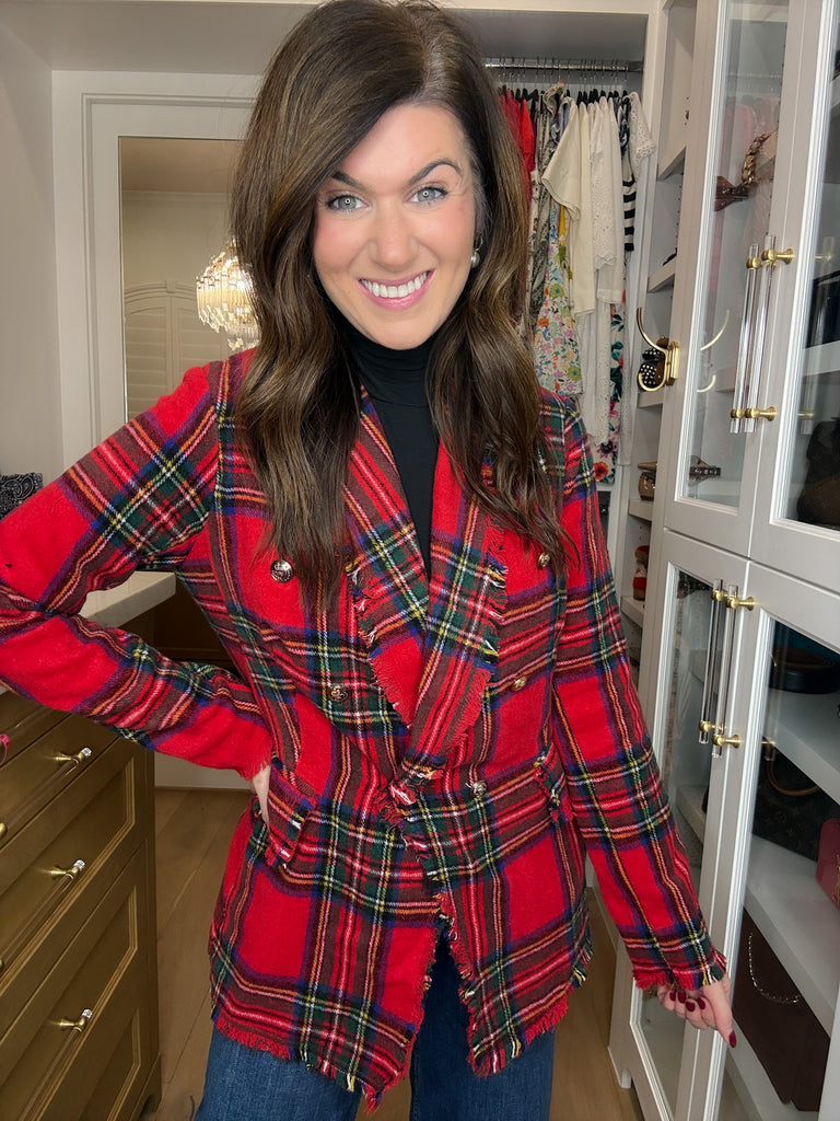 London Lane Plaid Blazer