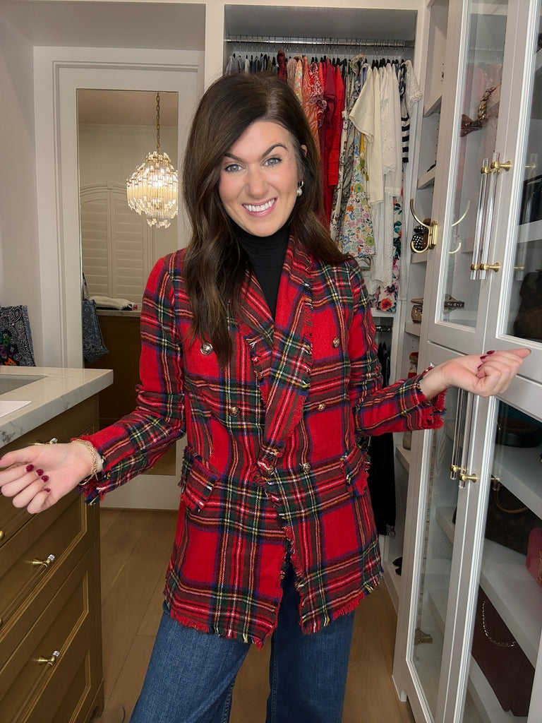 London Lane Plaid Blazer
