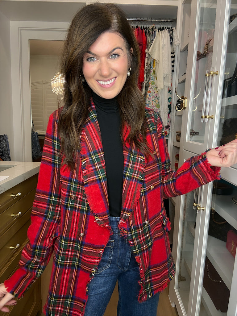 London Lane Plaid Blazer