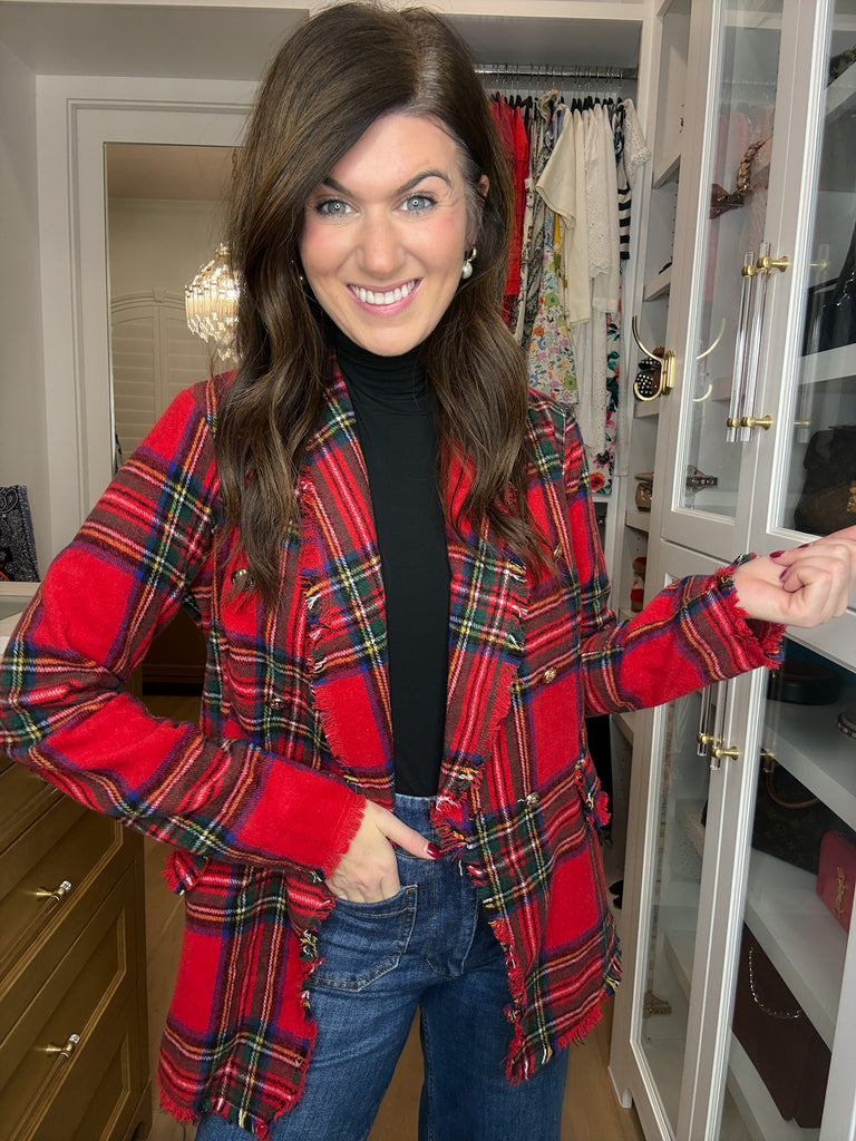London Lane Plaid Blazer