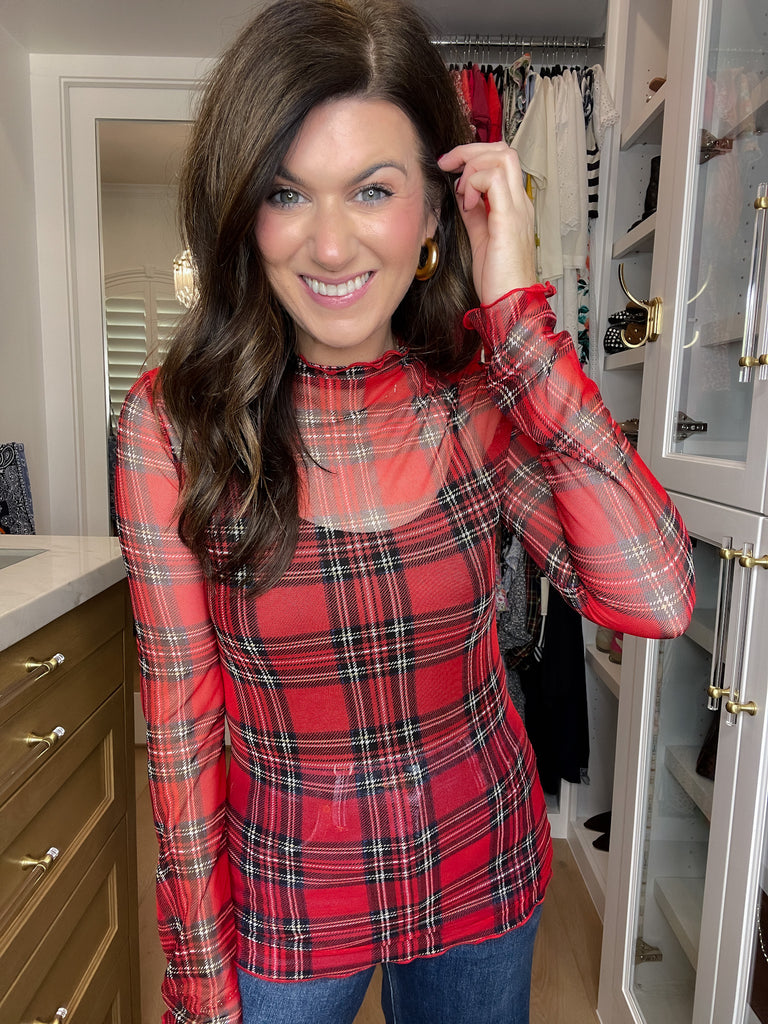 Plaid Daydream Mesh Top