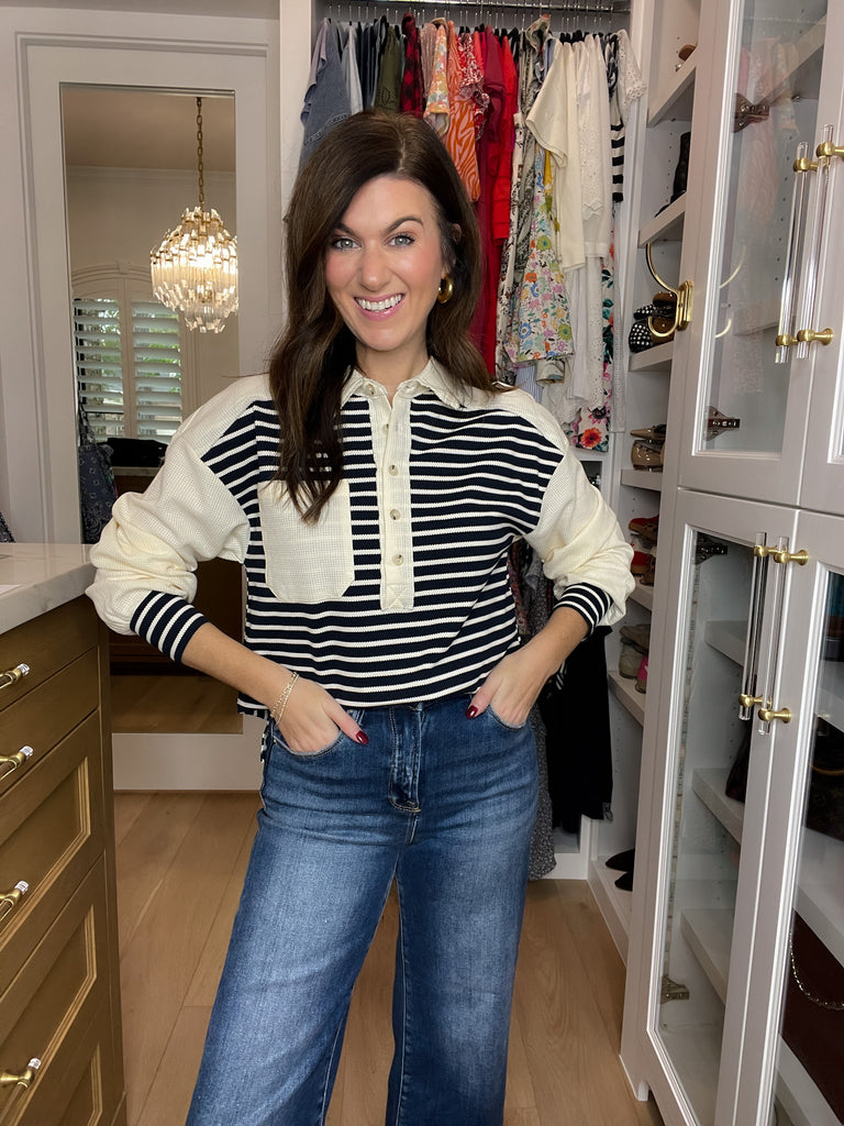 Harbor Line Collared Top