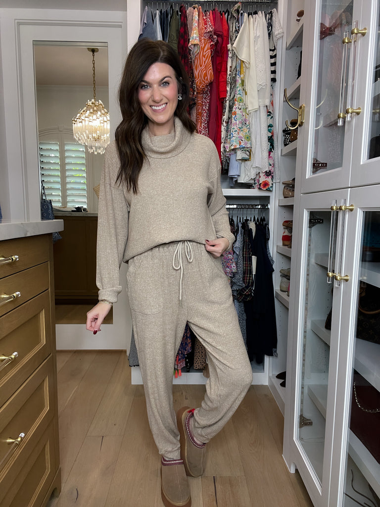 Slow Morning Ribbed Set in Oatmeal