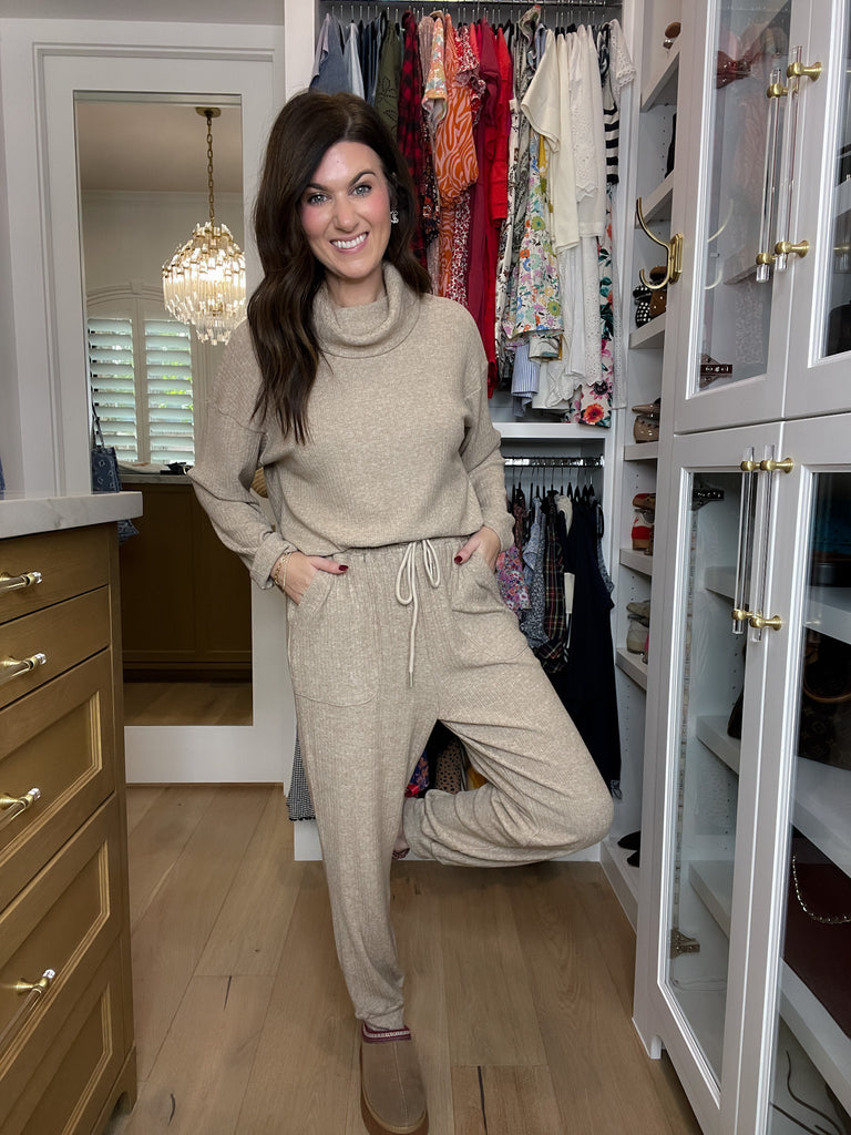 Slow Morning Ribbed Set in Oatmeal