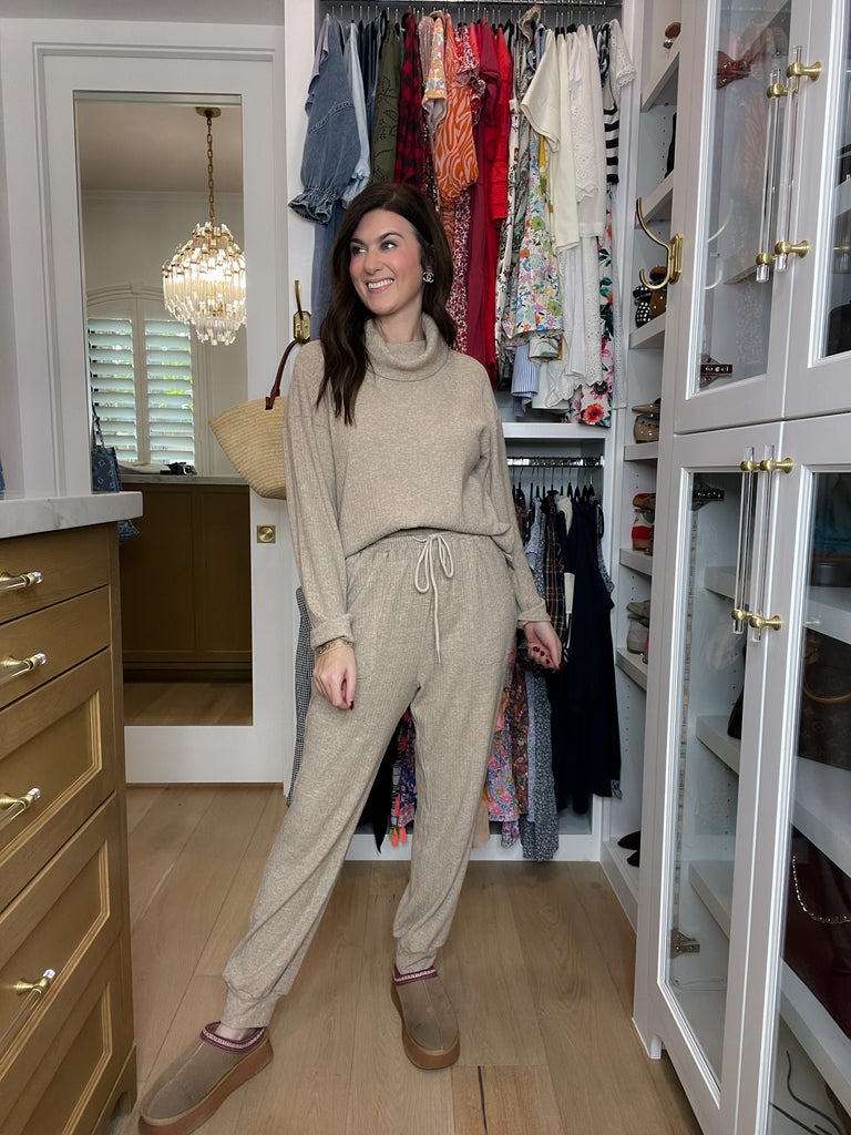 Slow Morning Ribbed Set in Oatmeal