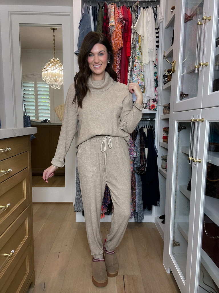 Slow Morning Ribbed Set in Oatmeal