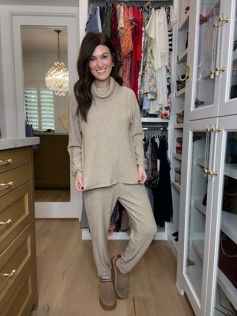 Slow Morning Ribbed Set in Oatmeal