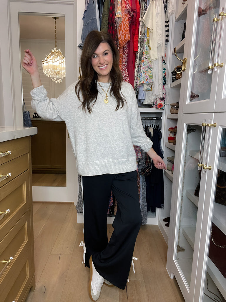 Fast Lane Bow Detail Track Pants in Navy