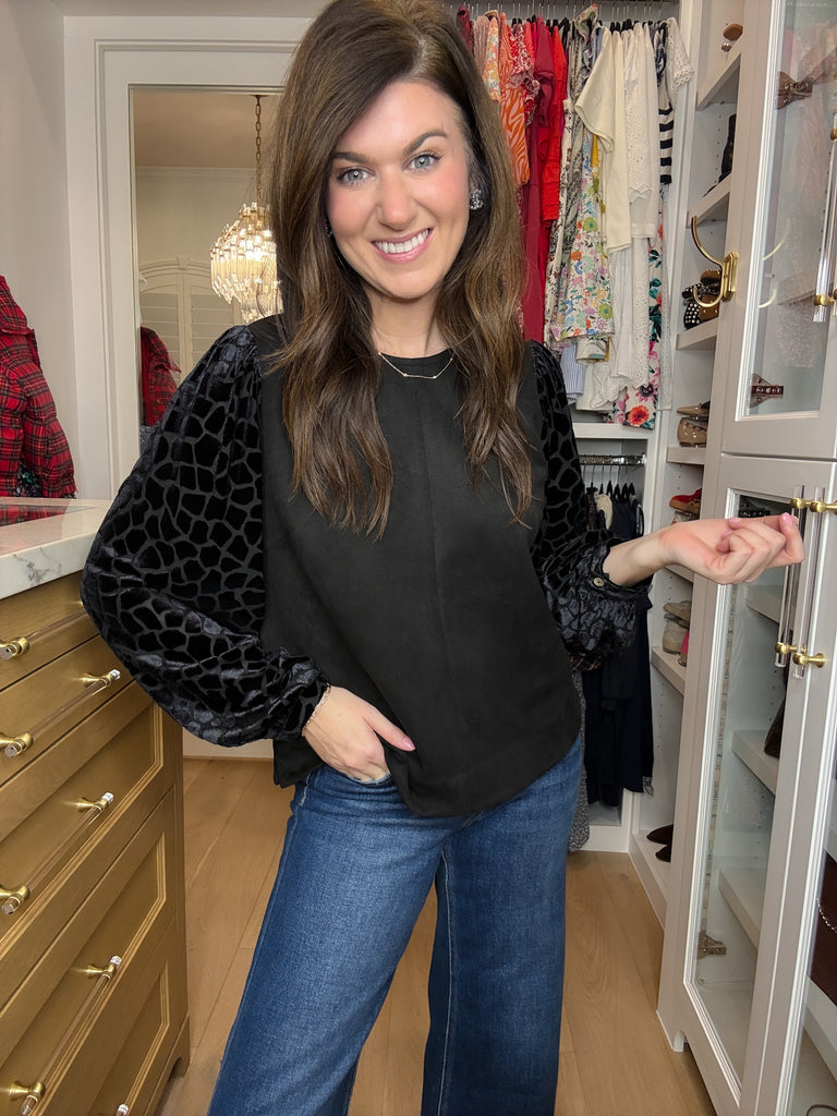 Modern Muse Velvet Sleeve Top