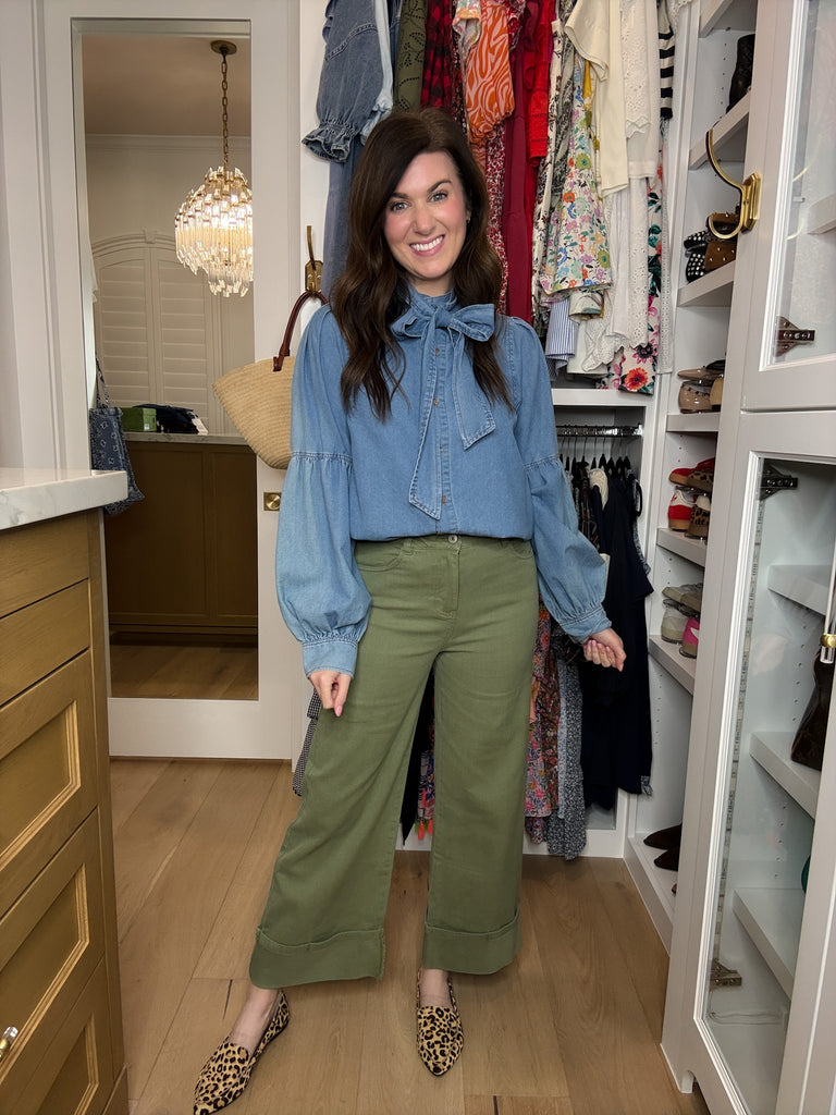 Camden Cuffed Jeans in Olive