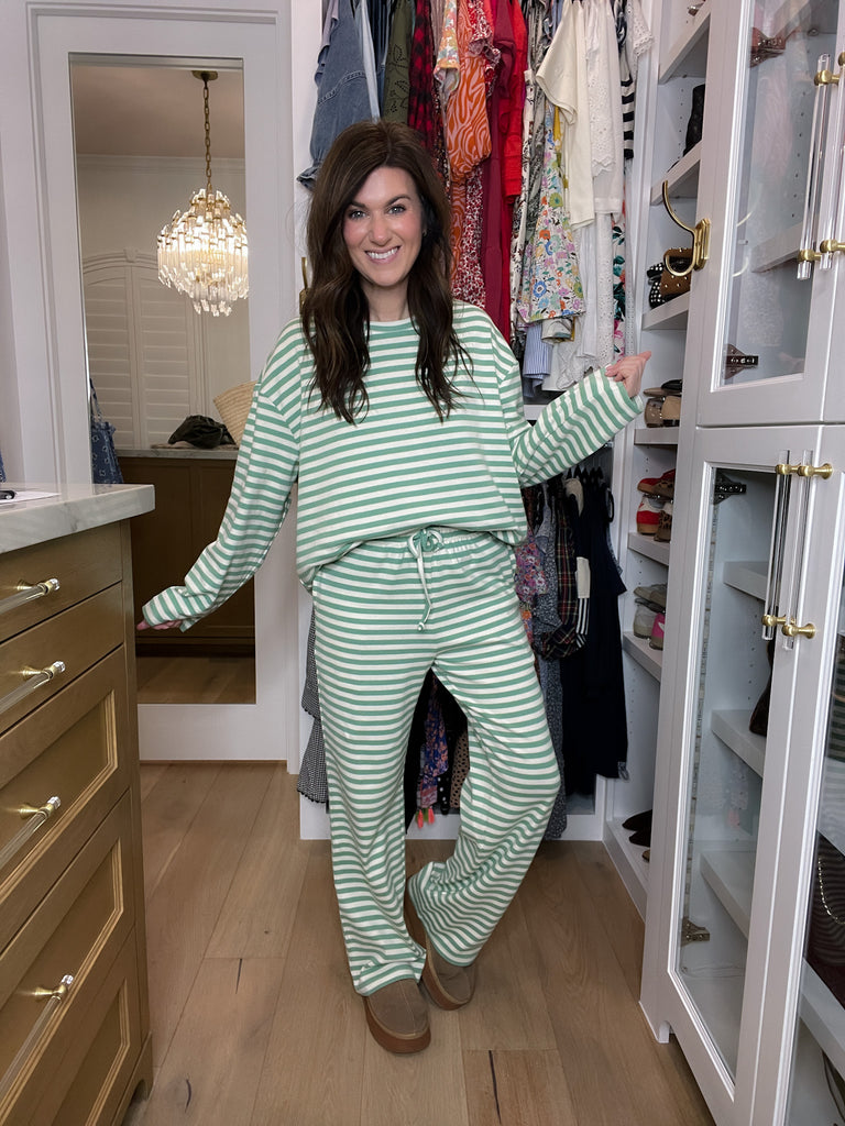 No Rush Needed Set in Green/Ivory