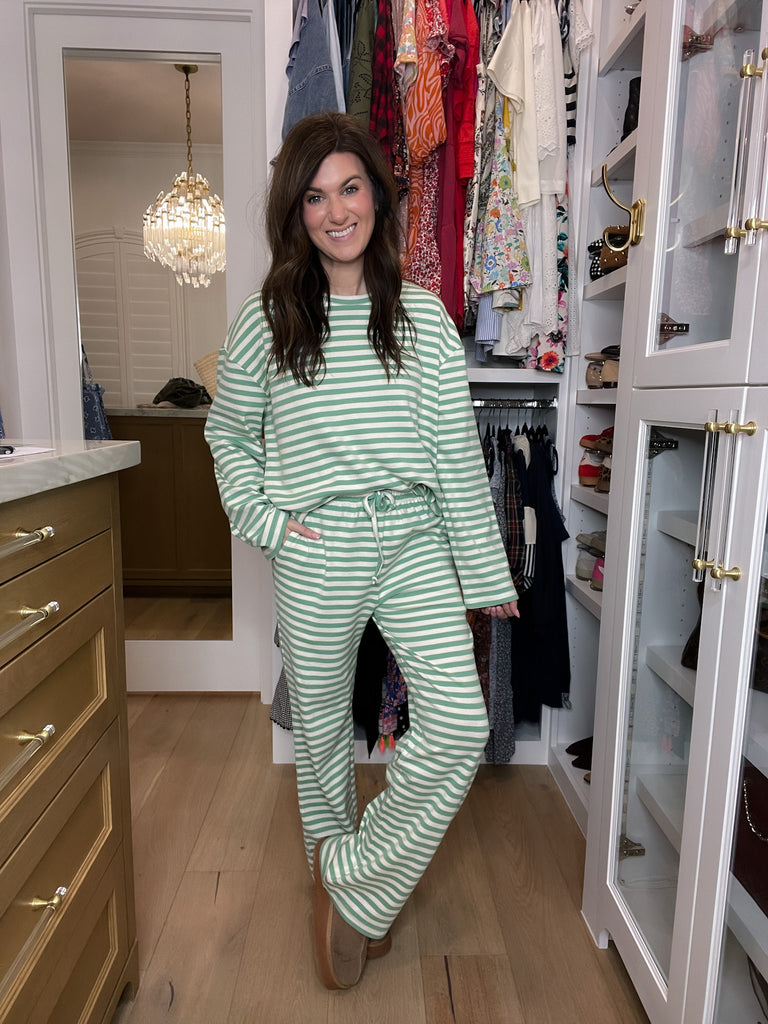 No Rush Needed Set in Green/Ivory