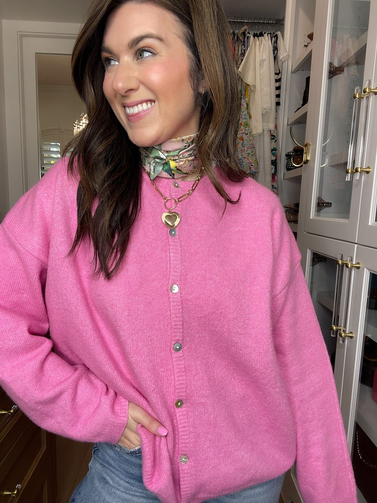 Etched Heart Chunky Chain Statement Necklace *Final Sale*