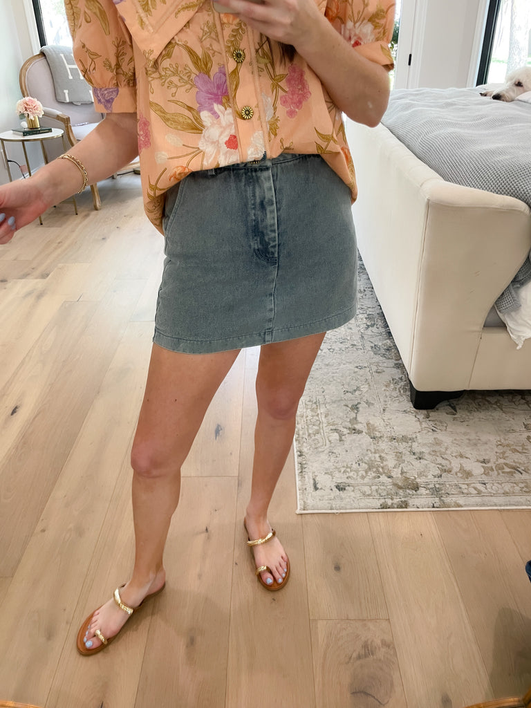 Double Take Denim Skort