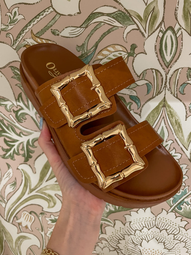 Saki Platform Sandals in Tan