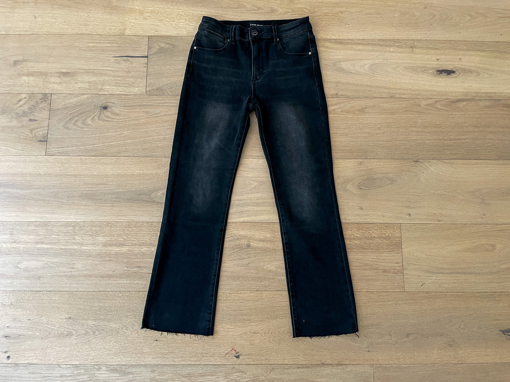 Risen Tennessee Mid Rise Straight Jeans in Black