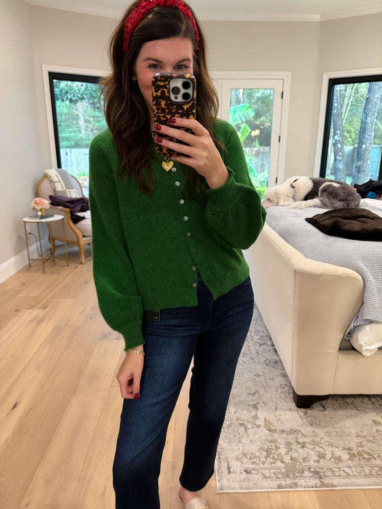 Simple Grace Cardigan in Forest Green