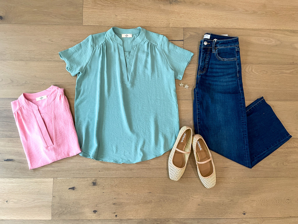 Do Me A Solid Top in Soft Pink or Aloe