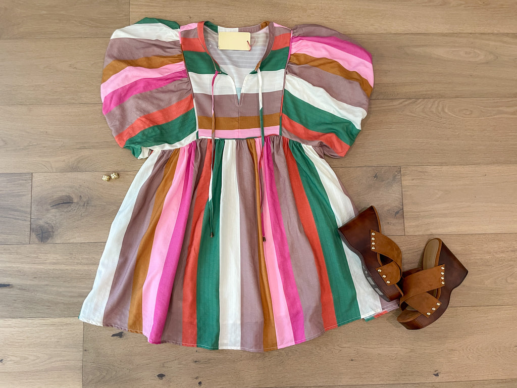That Feeling Multicolor Striped Dress