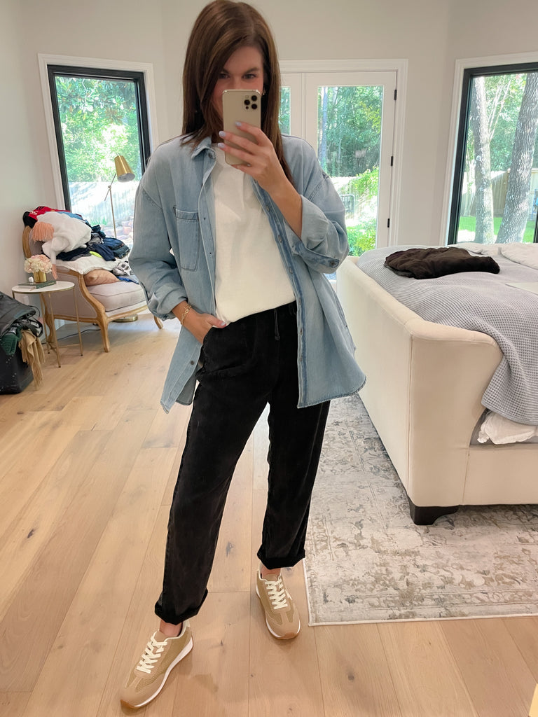 Everyday Escape Mineral Washed Pants in Black