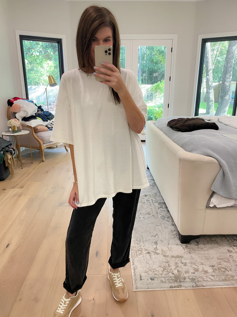 Endless Ease Oversized Tee in Off White