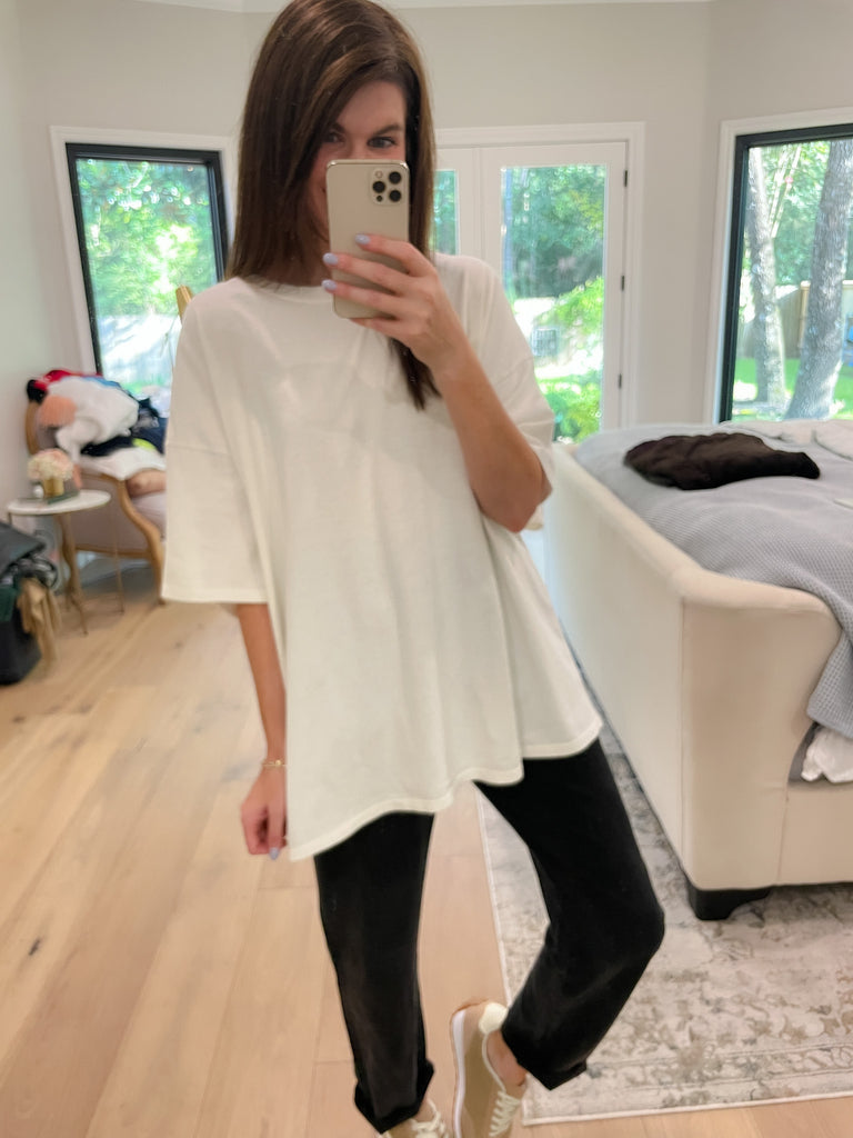 Endless Ease Oversized Tee in Off White