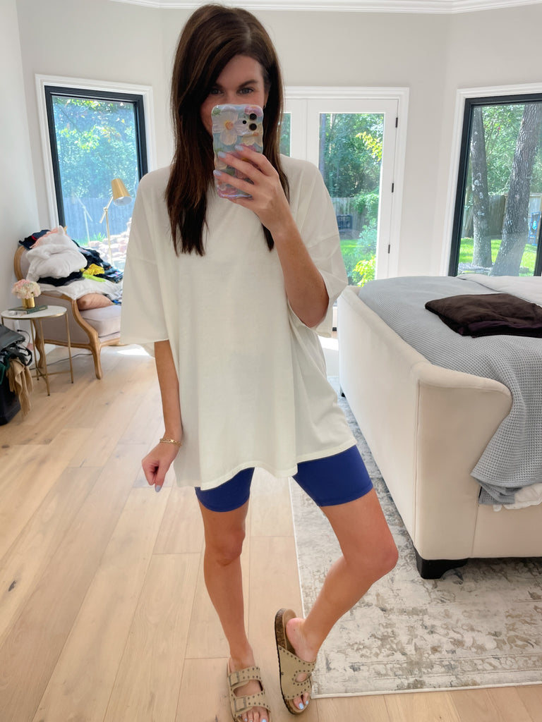 Mono B Venice Crossover Waist Biker Shorts in Multiple Colors