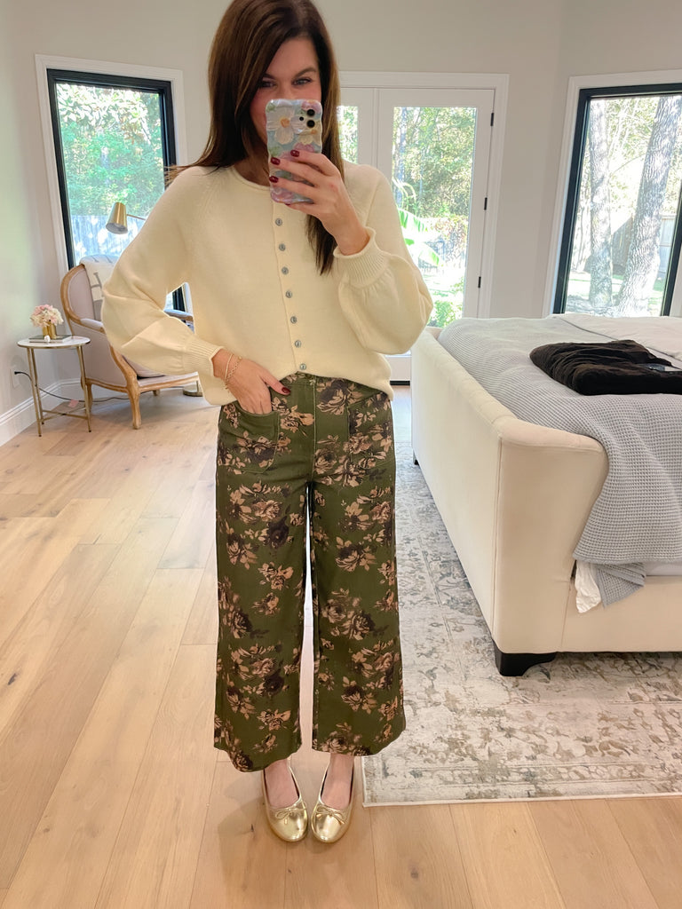 Wildflower Way Jeans in Olive