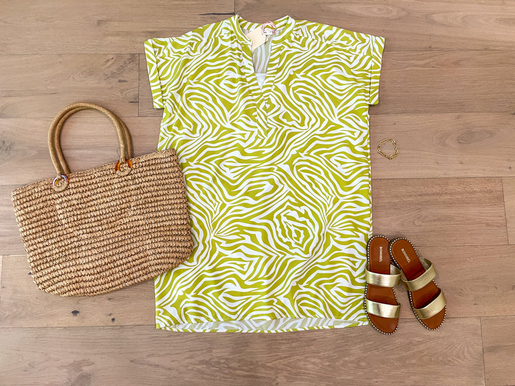 Twist of Lime Shift Dress