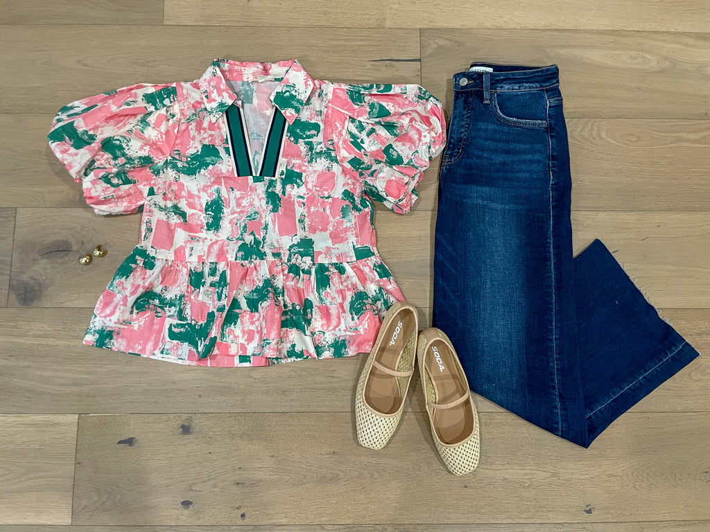 Perfectly Preppy Peplum Top