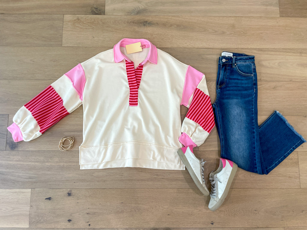 Winning Team Pullover in Pink/Red