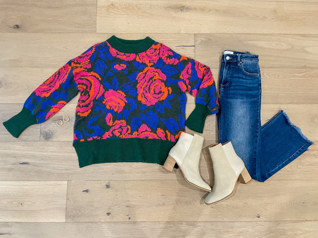Rustic Rose Sweater