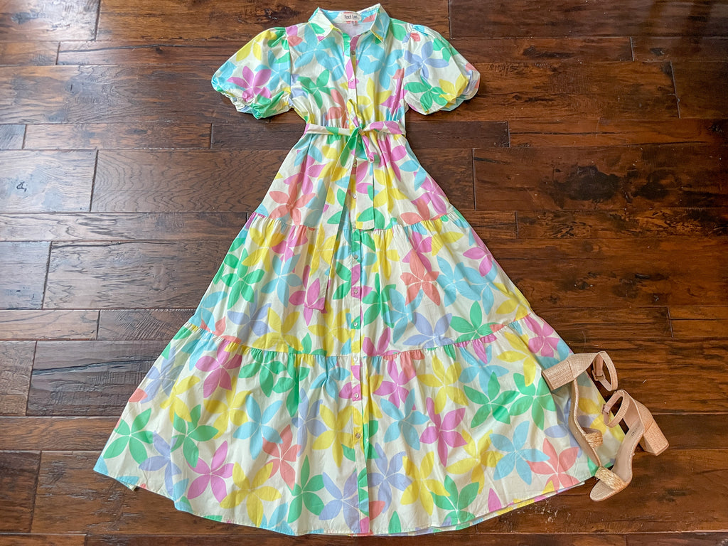 Petal Power Poplin Maxi Dress