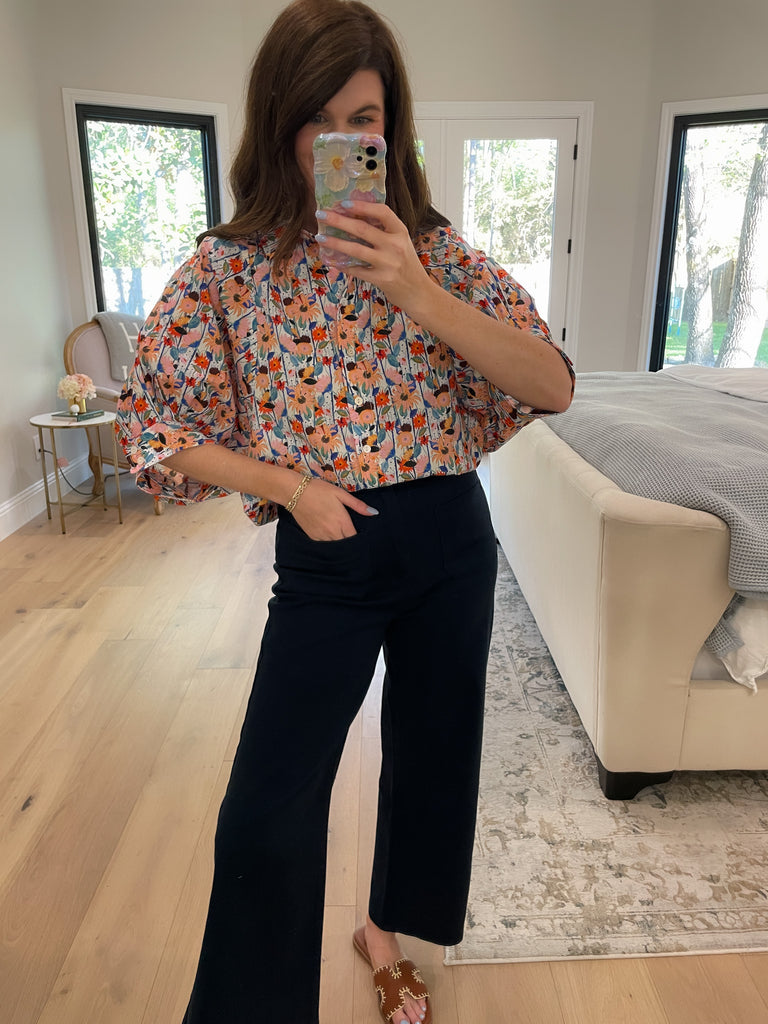 Al Fresco Floral and Striped Button Down