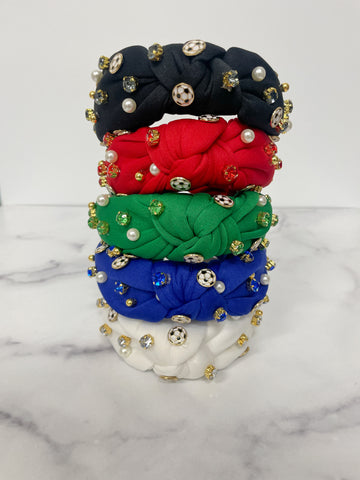 Embellished Football Headbands in Multiple Colors