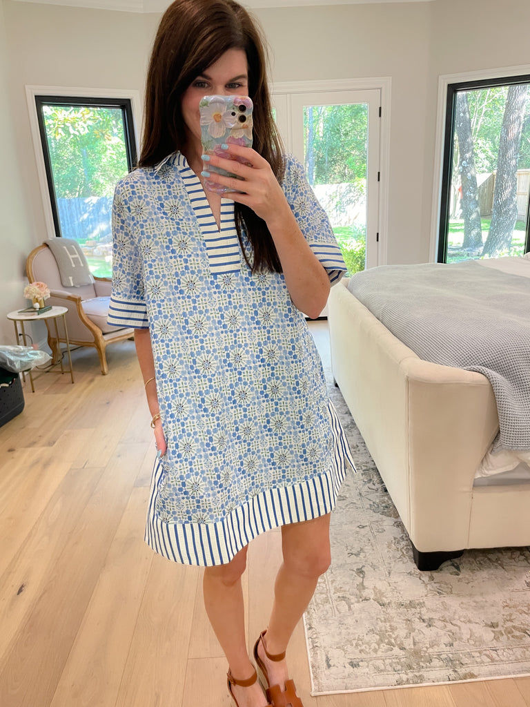 Sea Glass and Stripes Dress