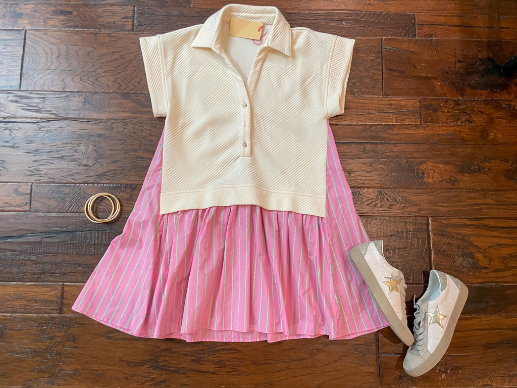 Lunch at the Club Dress in Cream