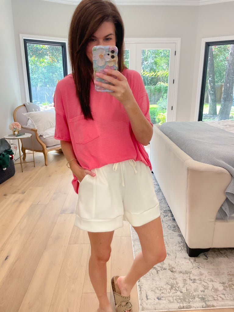 Set the Pace Shorts in White